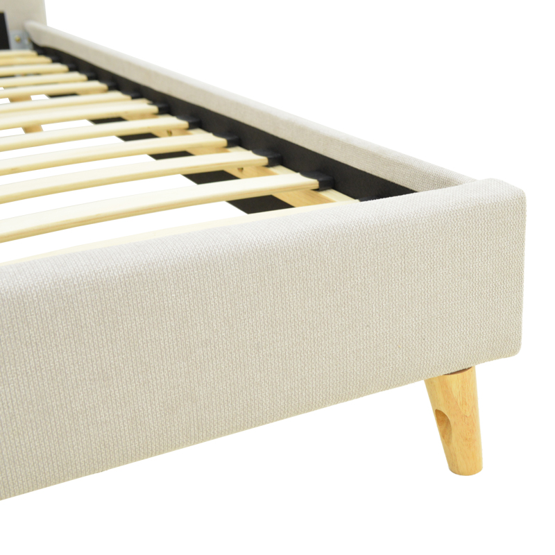 Κρεβάτι LumiLux pakoworld ύφασμα σε μπεζ απόχρωση 100x200εκ 6