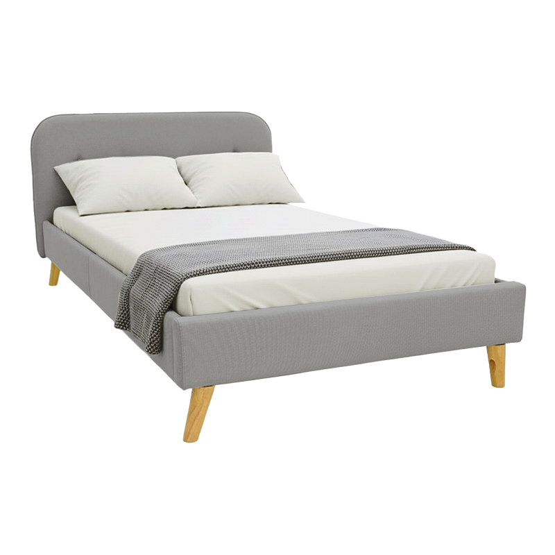 Κρεβάτι LumiLux pakoworld ύφασμα σε γκρι απόχρωση 160x200εκ 2