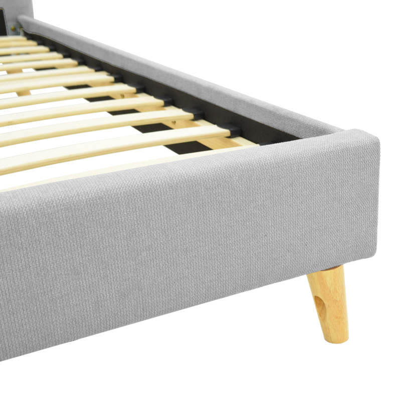 Κρεβάτι LumiLux pakoworld ύφασμα σε γκρι απόχρωση 160x200εκ 7