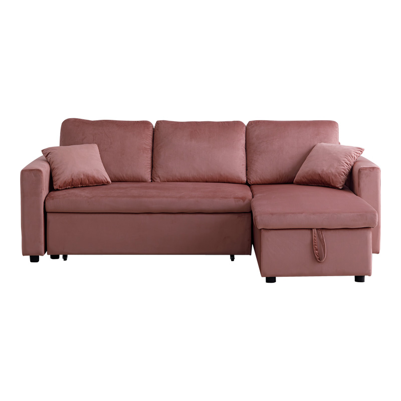 Γωνιακός αναστρέψιμος καναπές κρεβάτι Kamore pakoworld με αποθηκευτικό χώρο σάπιο μήλο βελούδο 223x146x85εκ 5