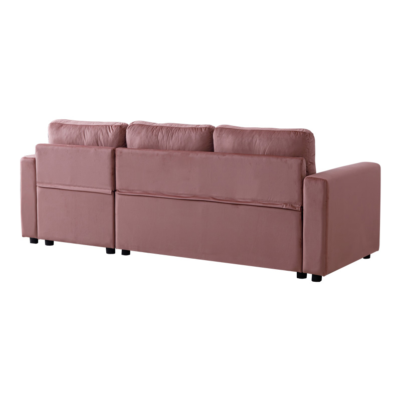 Γωνιακός αναστρέψιμος καναπές κρεβάτι Kamore pakoworld με αποθηκευτικό χώρο σάπιο μήλο βελούδο 223x146x85εκ 6