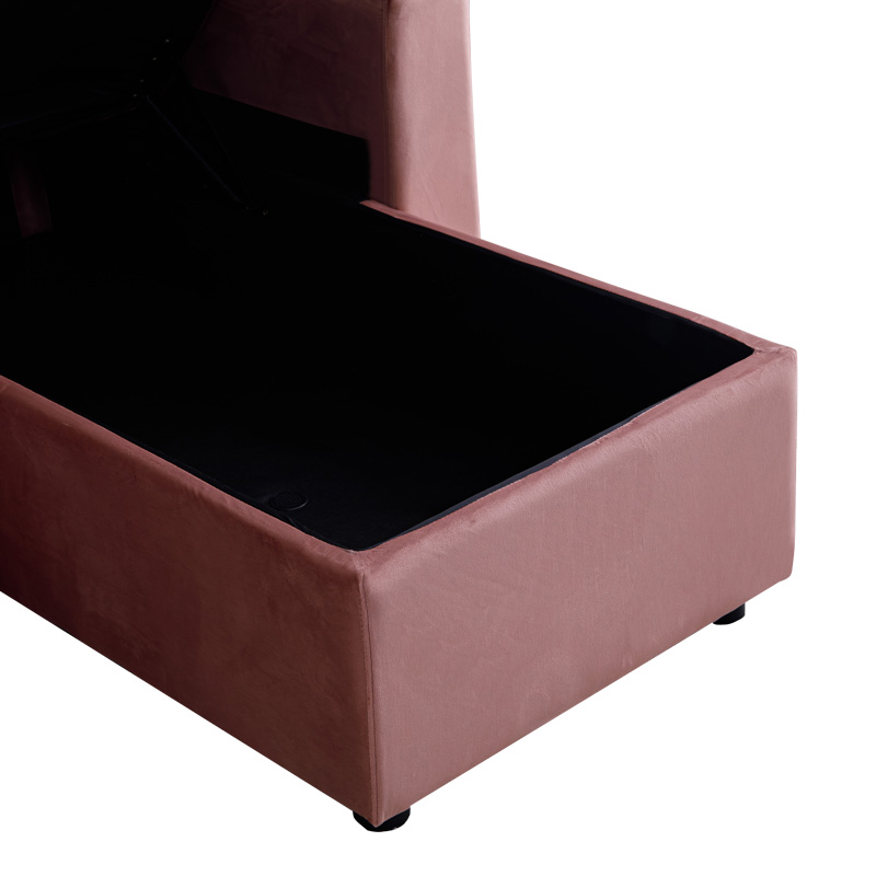 Γωνιακός αναστρέψιμος καναπές κρεβάτι Kamore pakoworld με αποθηκευτικό χώρο σάπιο μήλο βελούδο 223x146x85εκ 8