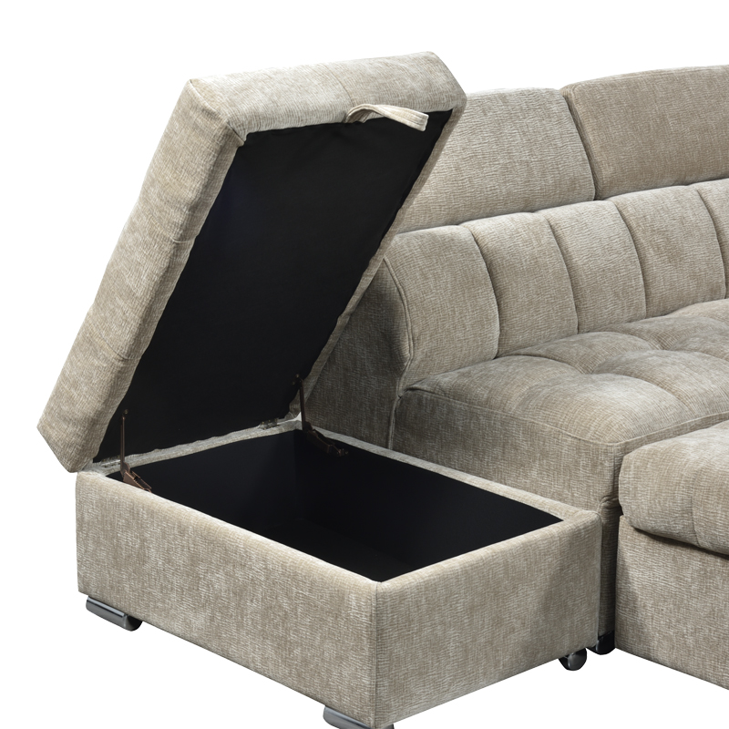 Γωνιακός καναπές-κρεβάτι αριστερή γωνία Nuvora pakoworld με αποθηκευτικό χώρο μπεζ ύφασμα 244x225x79εκ 7