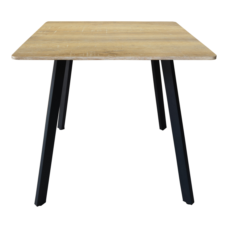 Τραπέζι Squaro pakoworld sonoma mdf με μαύρα μεταλλικά πόδια 80x80x75εκ 3