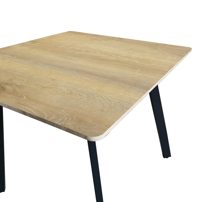 Τραπέζι Squaro pakoworld sonoma mdf με μαύρα μεταλλικά πόδια 80x80x75εκ 4