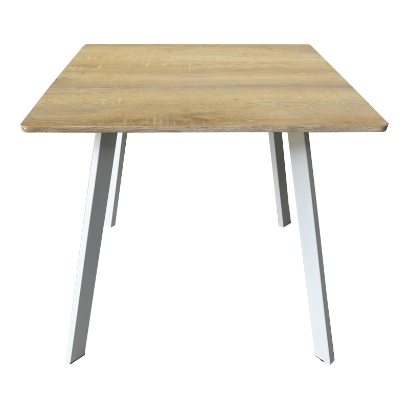Τραπέζι Squaro pakoworld sonoma mdf με λευκά μεταλλικά πόδια 80x80x75εκ 3