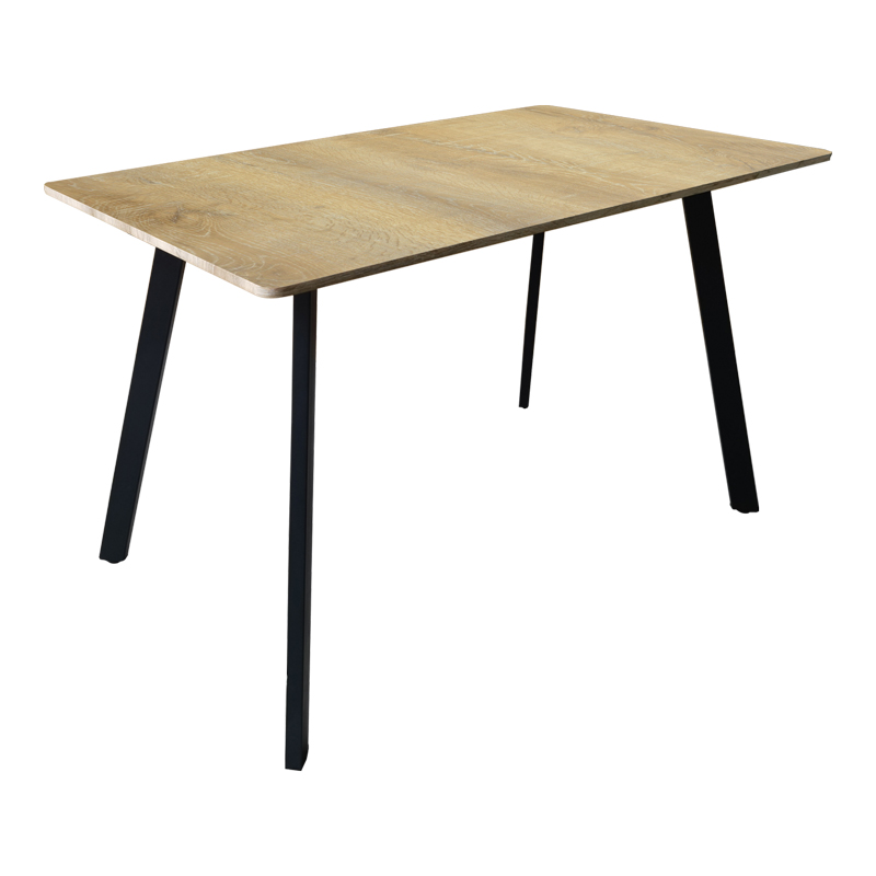 Τραπέζι Squaro pakoworld sonoma mdf με μαύρα μεταλλικά πόδια 120x70x75εκ 2