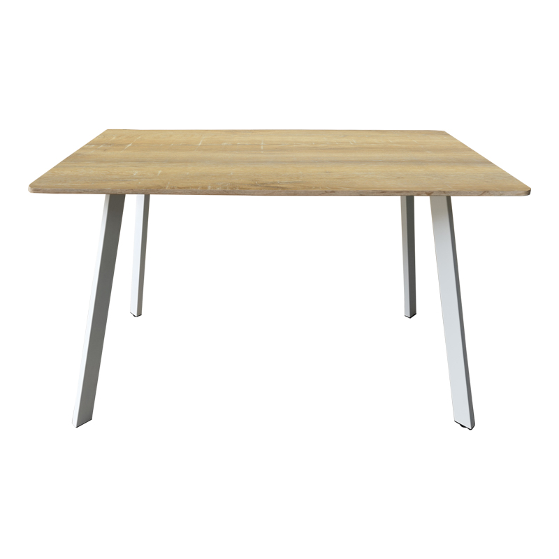 Τραπέζι Squaro pakoworld sonoma mdf με λευκά μεταλλικά πόδια 120x70x75εκ 3