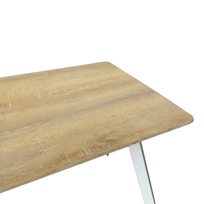 Τραπέζι Squaro pakoworld sonoma mdf με λευκά μεταλλικά πόδια 120x70x75εκ 4