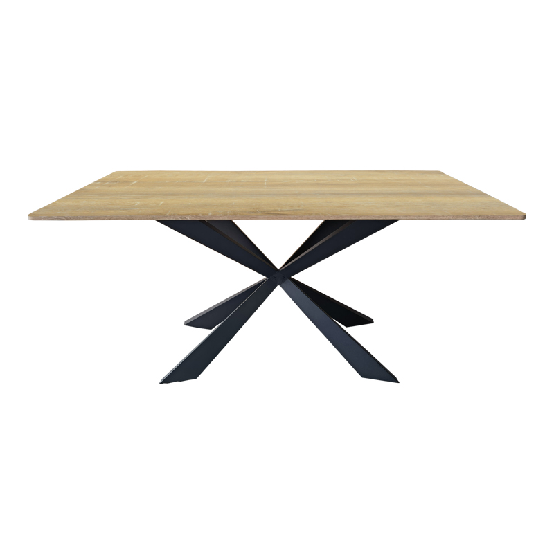 Τραπέζι Aragne pakoworld sonoma mdf με μαύρα μεταλλικά πόδια 160x90x75εκ 3