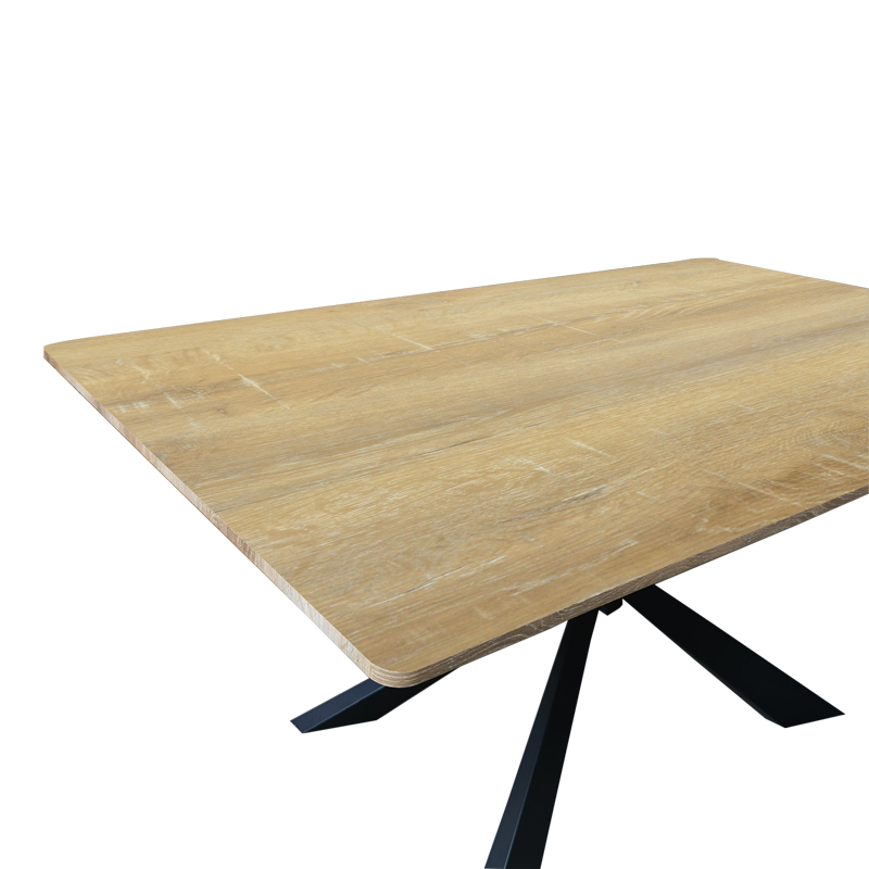 Τραπέζι Aragne pakoworld sonoma mdf με μαύρα μεταλλικά πόδια 160x90x75εκ 4