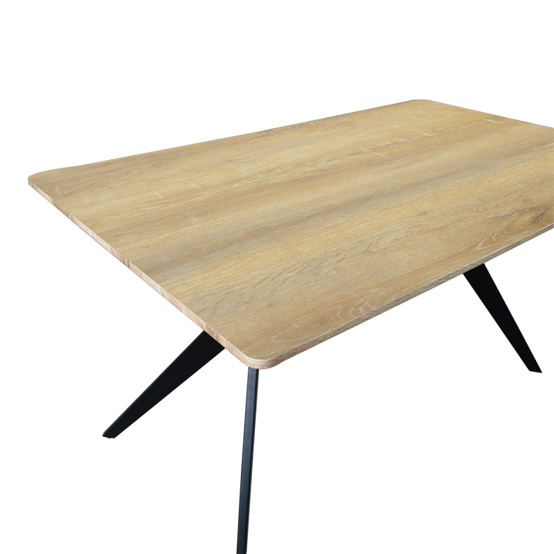 Τραπέζι Ezali pakoworld sonoma mdf με μαύρα μεταλλικά πόδια 140x80x75εκ 4