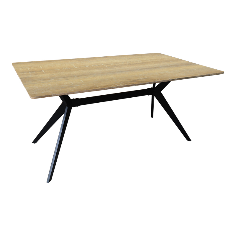 Τραπέζι Ezali pakoworld sonoma mdf με μαύρα μεταλλικά πόδια 160x90x75εκ 2