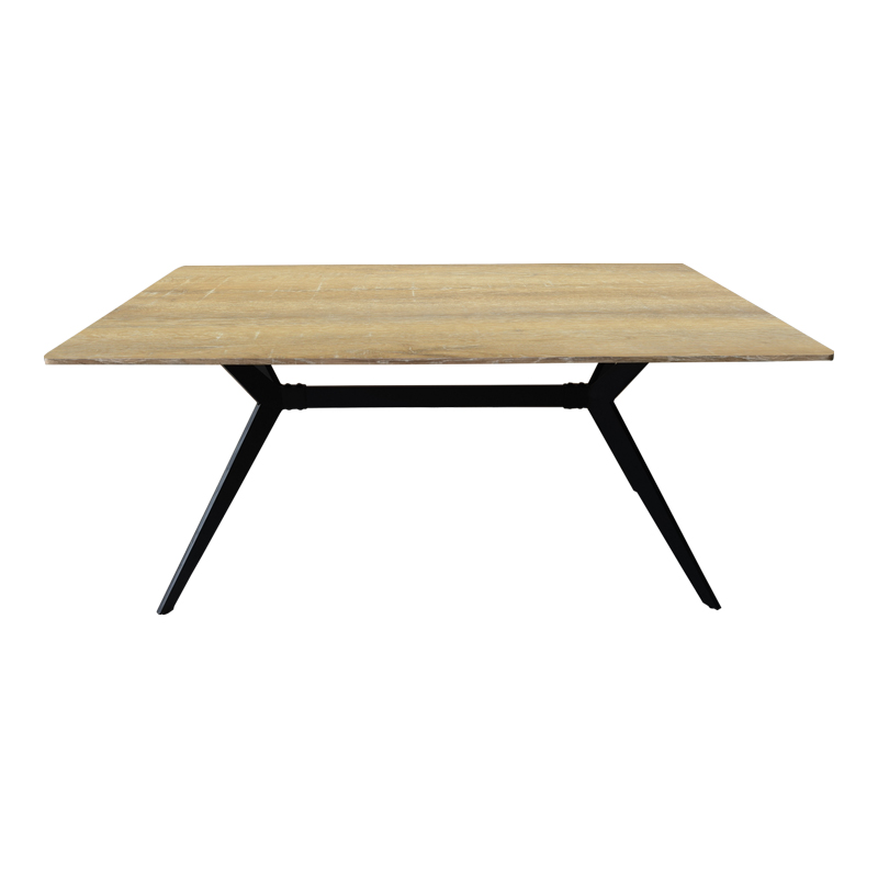 Τραπέζι Ezali pakoworld sonoma mdf με μαύρα μεταλλικά πόδια 160x90x75εκ 3