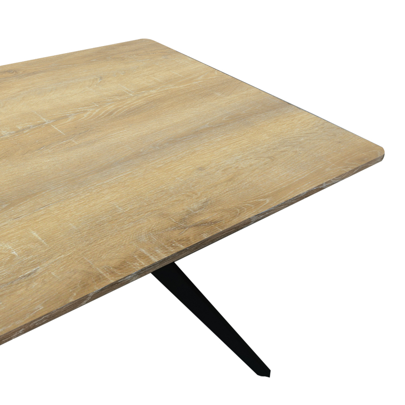 Τραπέζι Ezali pakoworld sonoma mdf με μαύρα μεταλλικά πόδια 160x90x75εκ 4