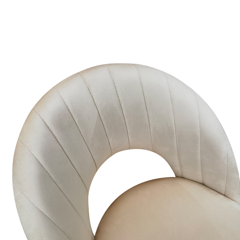 Καρέκλα Lovingo pakoworld βελούδο μπεζ με μεταλλικά πόδια σε φυσική απόχρωση 50x47x85.5εκ 5