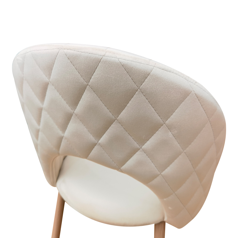 Καρέκλα Lovingo pakoworld βελούδο μπεζ με μεταλλικά πόδια σε φυσική απόχρωση 50x47x85.5εκ 7