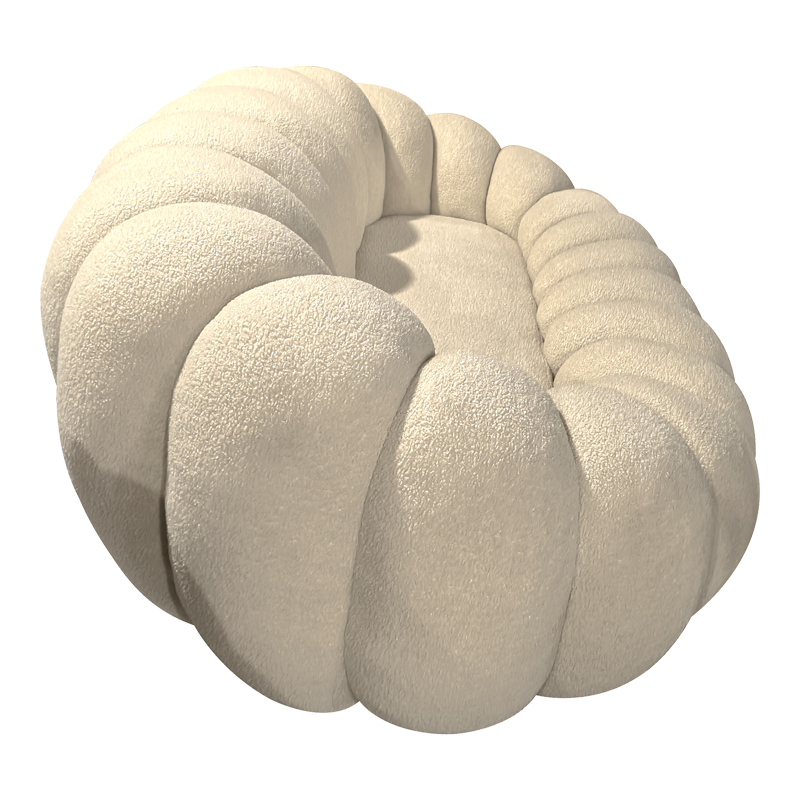 Καναπές Embrace pakoworld μπουκλέ ύφασμα σε μπεζ απόχρωση 180x105x65εκ 4