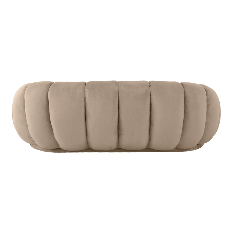 Καναπές Embrace pakoworld βελούδο σε γκρι μπεζ απόχρωση 180x105x65εκ 5