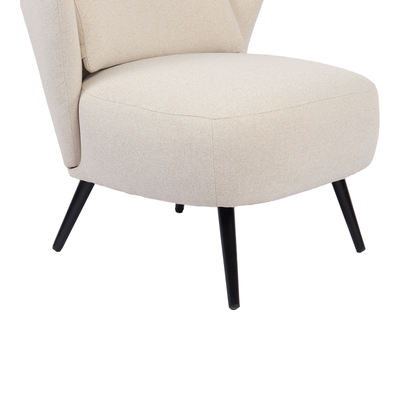 Πολυθρόνα Nagreta pakoworld μπεζ ύφασμα με μεταλλικό πόδι σε μαύρη απόχρωση 77x73x74εκ 7