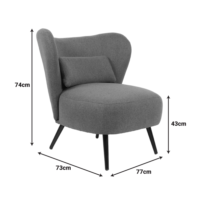 Πολυθρόνα Nagreta pakoworld μπεζ ύφασμα με μεταλλικό πόδι σε μαύρη απόχρωση 77x73x74εκ 8