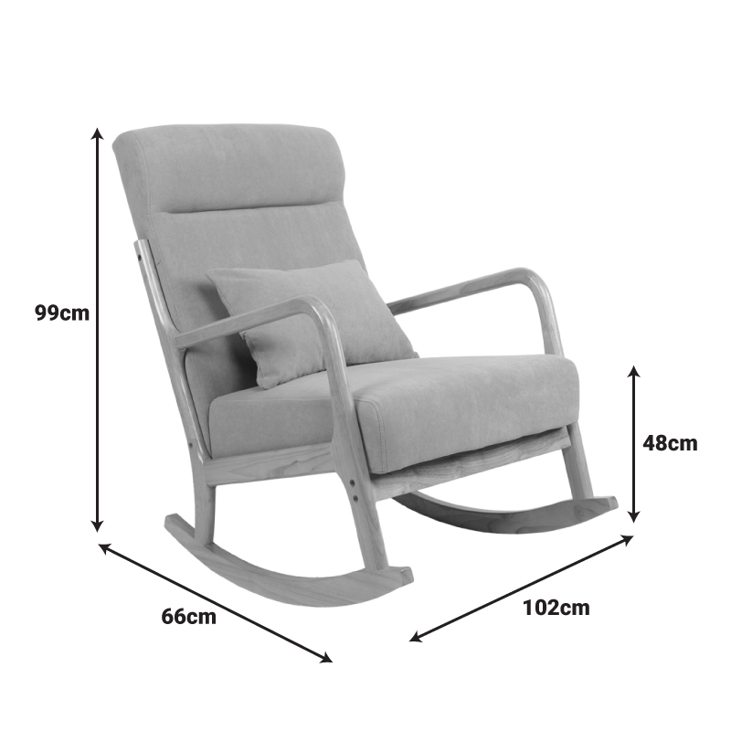 Κουνιστή πολυθρόνα Edeldy pakoworld γκρι-μπεζ ύφασμα με πόδι σε φυσική απόχρωση 102x66x99εκ 8