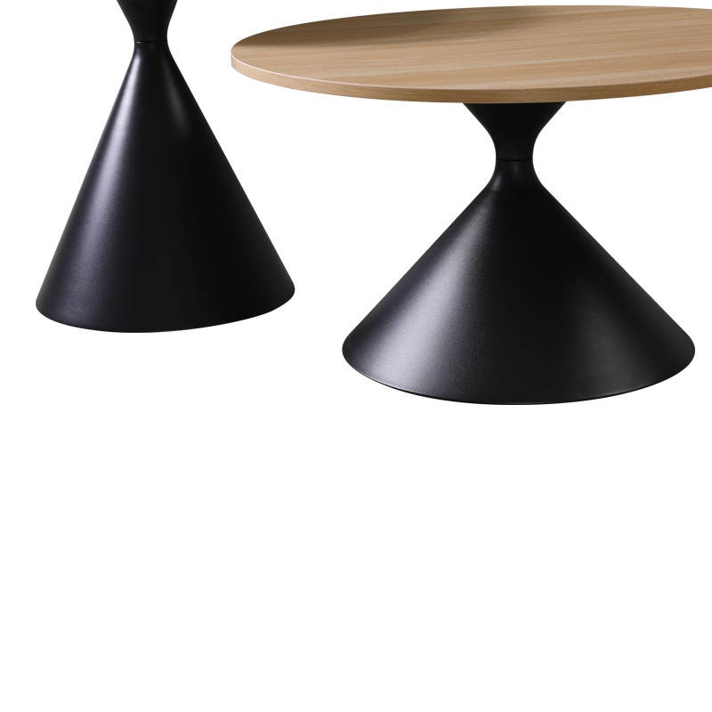 Τραπέζι σαλονιού Hemena pakoworld σετ 2τεμ σε μαύρη-φυσική απόχρωση 3