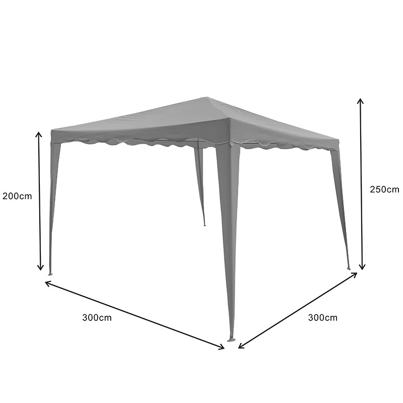 Κιόσκι Gazebo pakoworld μεταλλικός σκελετός - ύφασμα μπεζ 3x3m 6