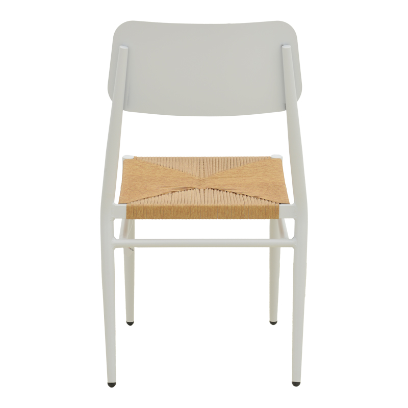 Καρέκλα Giardino pakoworld στοιβαζόμενη αλουμίνιο σε λευκή -pe rattan σε φυσική απόχρωση 45x56x82εκ 6