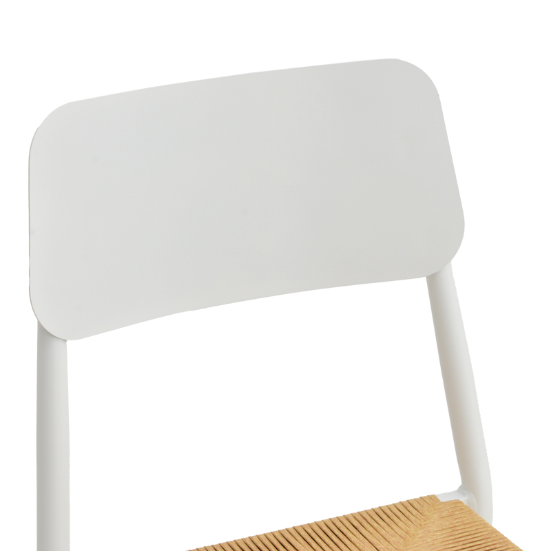 Καρέκλα Giardino pakoworld στοιβαζόμενη αλουμίνιο σε λευκή -pe rattan σε φυσική απόχρωση 45x56x82εκ 7