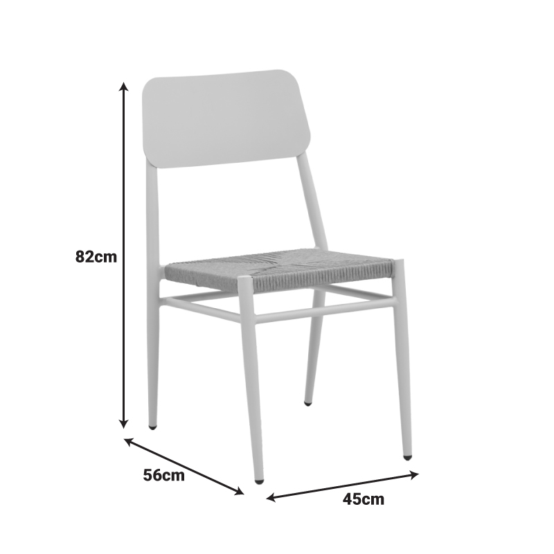 Καρέκλα Giardino pakoworld στοιβαζόμενη αλουμίνιο σε μαύρη -pe rattan σε φυσική απόχρωση 45x56x82εκ 2