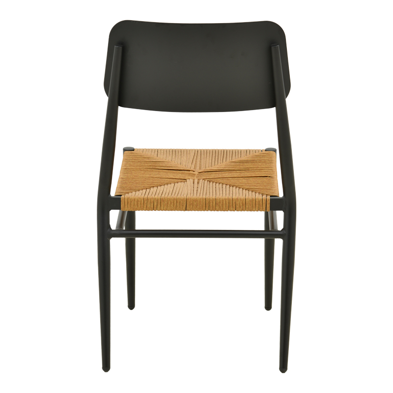 Καρέκλα Giardino pakoworld στοιβαζόμενη αλουμίνιο σε μαύρη -pe rattan σε φυσική απόχρωση 45x56x82εκ 6