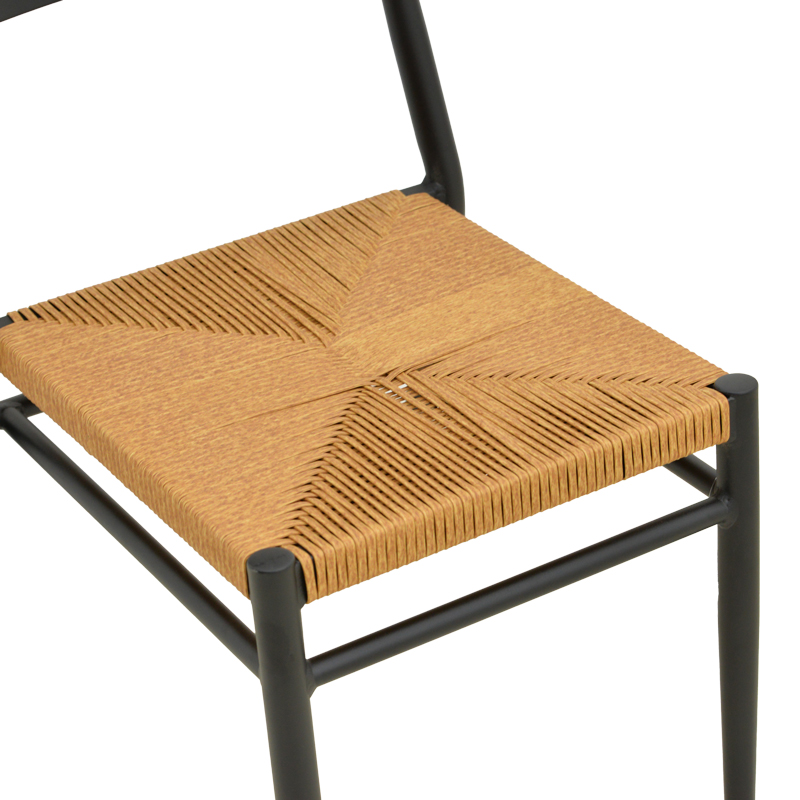 Καρέκλα Giardino pakoworld στοιβαζόμενη αλουμίνιο σε μαύρη -pe rattan σε φυσική απόχρωση 45x56x82εκ 8