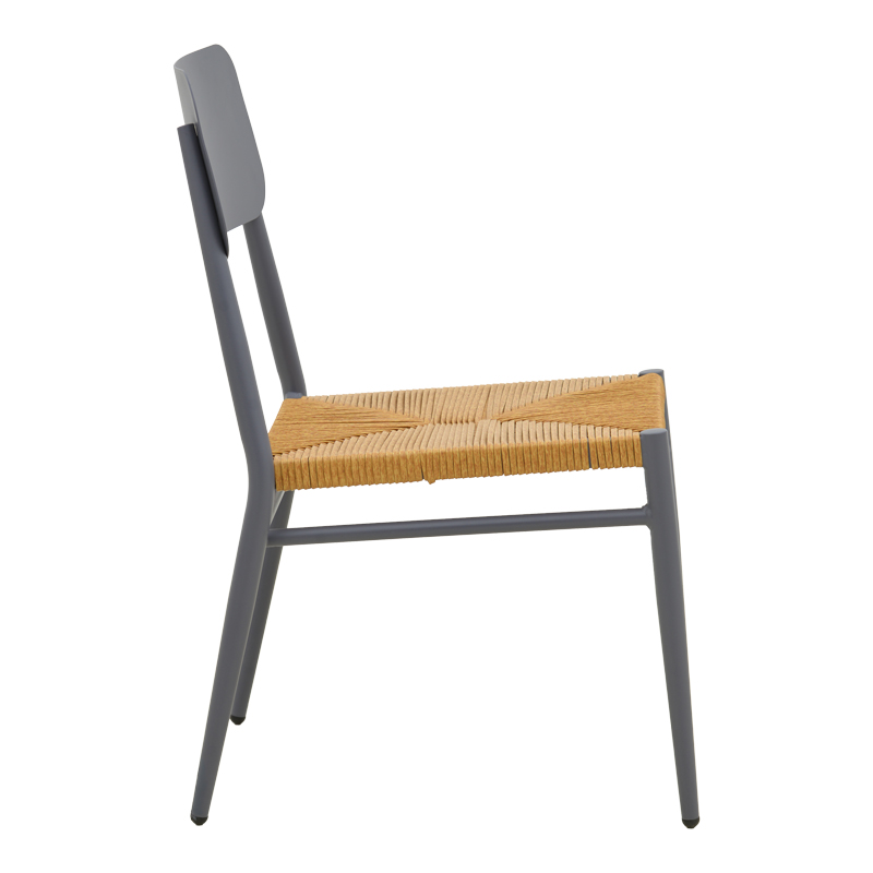 Καρέκλα Giardino pakoworld στοιβαζόμενη αλουμίνιο σε ανθρακί -pe rattan σε φυσική απόχρωση 45x56x82εκ 4