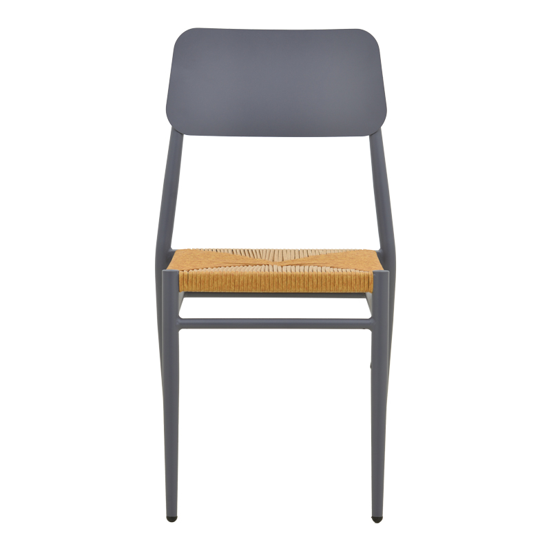 Καρέκλα Giardino pakoworld στοιβαζόμενη αλουμίνιο σε ανθρακί -pe rattan σε φυσική απόχρωση 45x56x82εκ 5