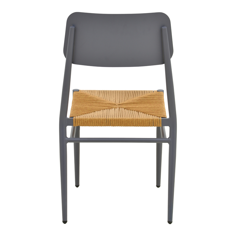 Καρέκλα Giardino pakoworld στοιβαζόμενη αλουμίνιο σε ανθρακί -pe rattan σε φυσική απόχρωση 45x56x82εκ 6