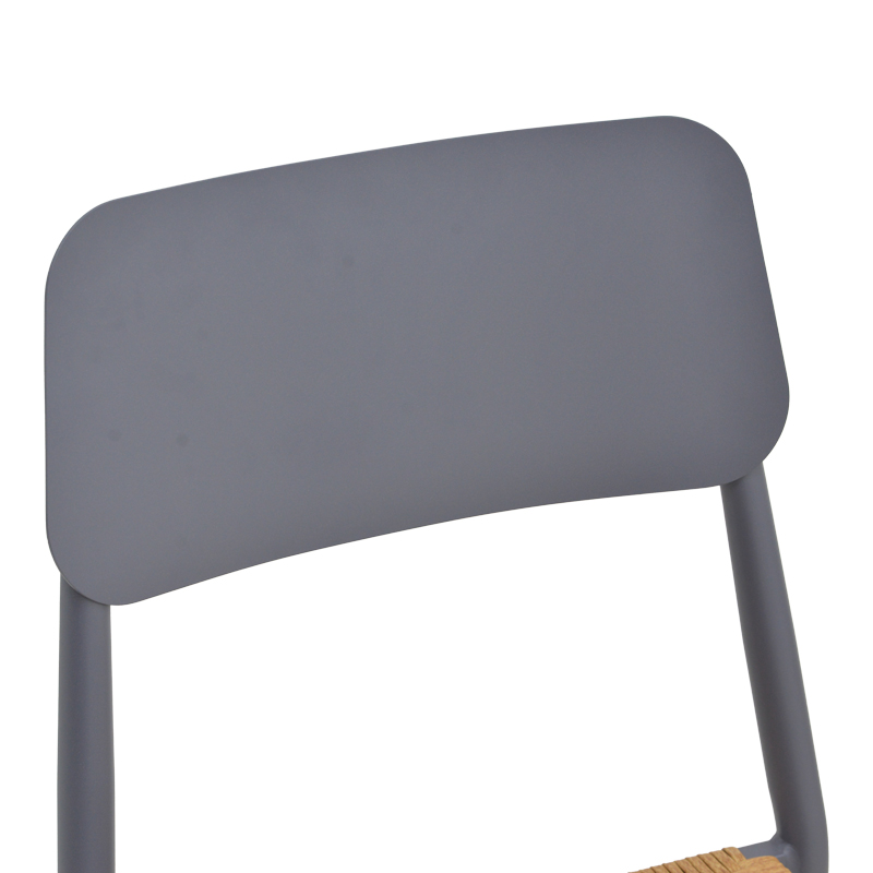 Καρέκλα Giardino pakoworld στοιβαζόμενη αλουμίνιο σε ανθρακί -pe rattan σε φυσική απόχρωση 45x56x82εκ 7