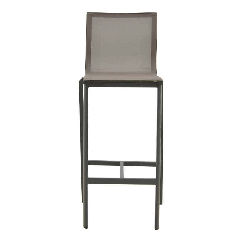 Σκαμπό μπαρ Melina pakoworld στοιβαζόμενη αλουμίνιο σε ανθρακί- textline σε γκρι απόχρωση 57x52,5x106,5εκ 6