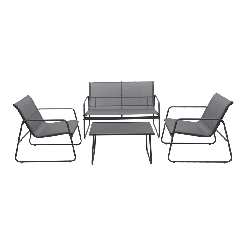 Σαλόνι εξωτερικού χώρου Veranda textilene-μέταλλο σε ανθρακί απόχρωση 2