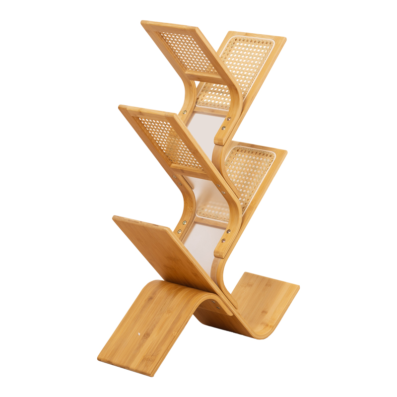 Βιβλιοθήκη Tome pakoworld μπαμπού σε φυσική απόχρωση 63x20x92εκ 1