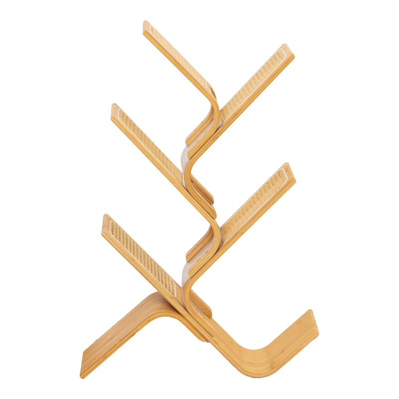 Βιβλιοθήκη Tome pakoworld μπαμπού σε φυσική απόχρωση 63x20x92εκ 2