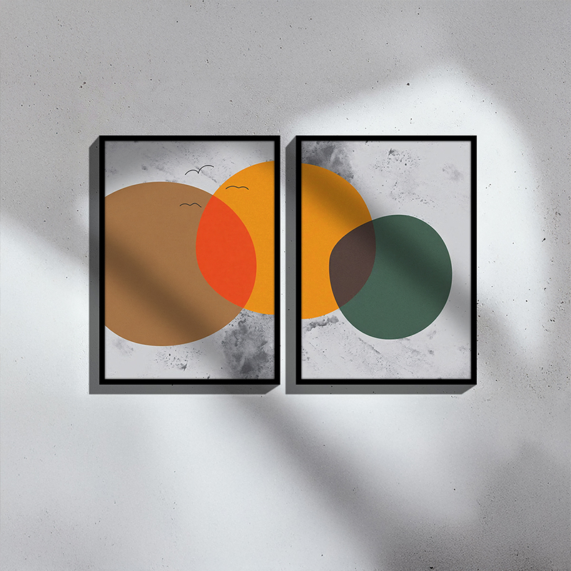 Πίνακας Derdia I pakoworld δίπτυχος με ψηφιακή εκτύπωση και πλαίσιο 33x1.5x48εκ 1