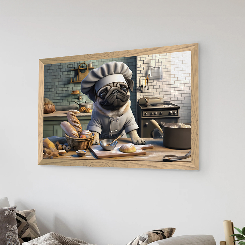 Πίνακας Woof pakoworld με ψηφιακή εκτύπωση και πλαίσιο 48x1.5x33εκ 1