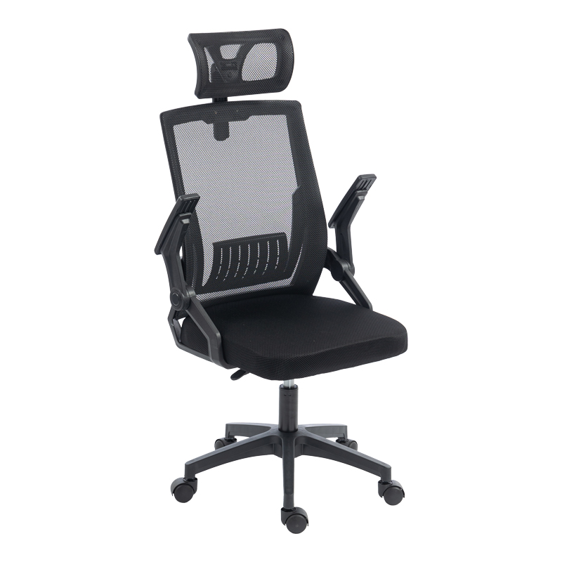 Καρέκλα γραφείου Plymot pakoworld mesh χρώμα μαύρο 48x58x112-122εκ 4