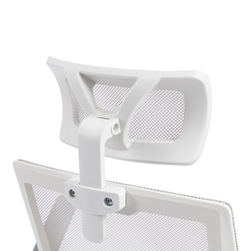 Καρέκλα γραφείου Plymot pakoworld λευκή - mesh γκρι 48x58x112-122εκ 10