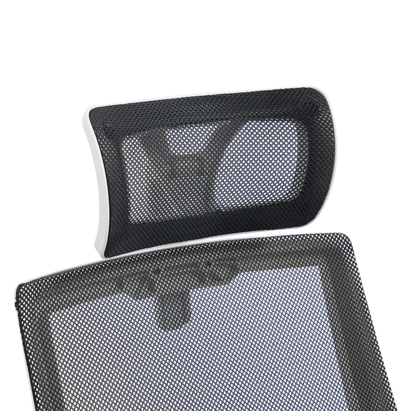 Καρέκλα γραφείου Plymot pakoworld λευκή - mesh μαύρο 48x58x112-122εκ 8