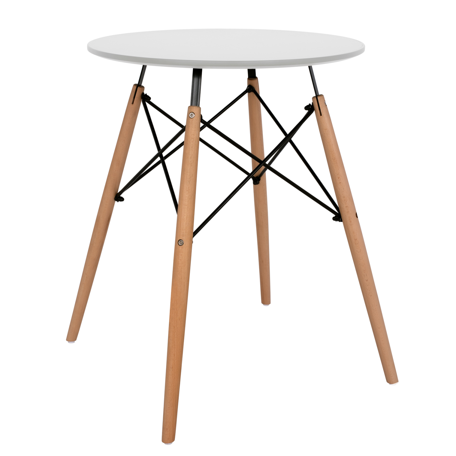 ΤΡΑΠΕΖΙ MINIMAL ΣΤΡΟΓΓΥΛΟ ΛΕΥΚΟ ΧΡΩΜΑ MDF-ΠΟΔΙΑ ΟΞΙΑΣ ΦΥΣΙΚΟ Φ60Χ72Υεκ. 1