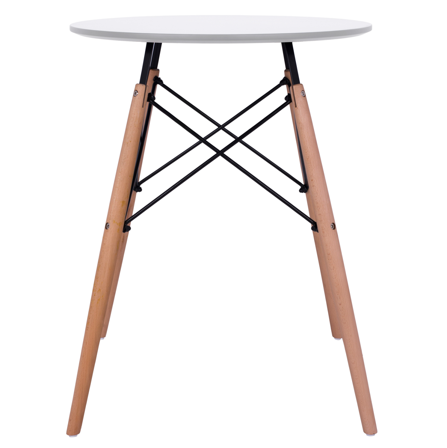 ΤΡΑΠΕΖΙ MINIMAL ΣΤΡΟΓΓΥΛΟ ΛΕΥΚΟ ΧΡΩΜΑ MDF-ΠΟΔΙΑ ΟΞΙΑΣ ΦΥΣΙΚΟ Φ60Χ72Υεκ. 3