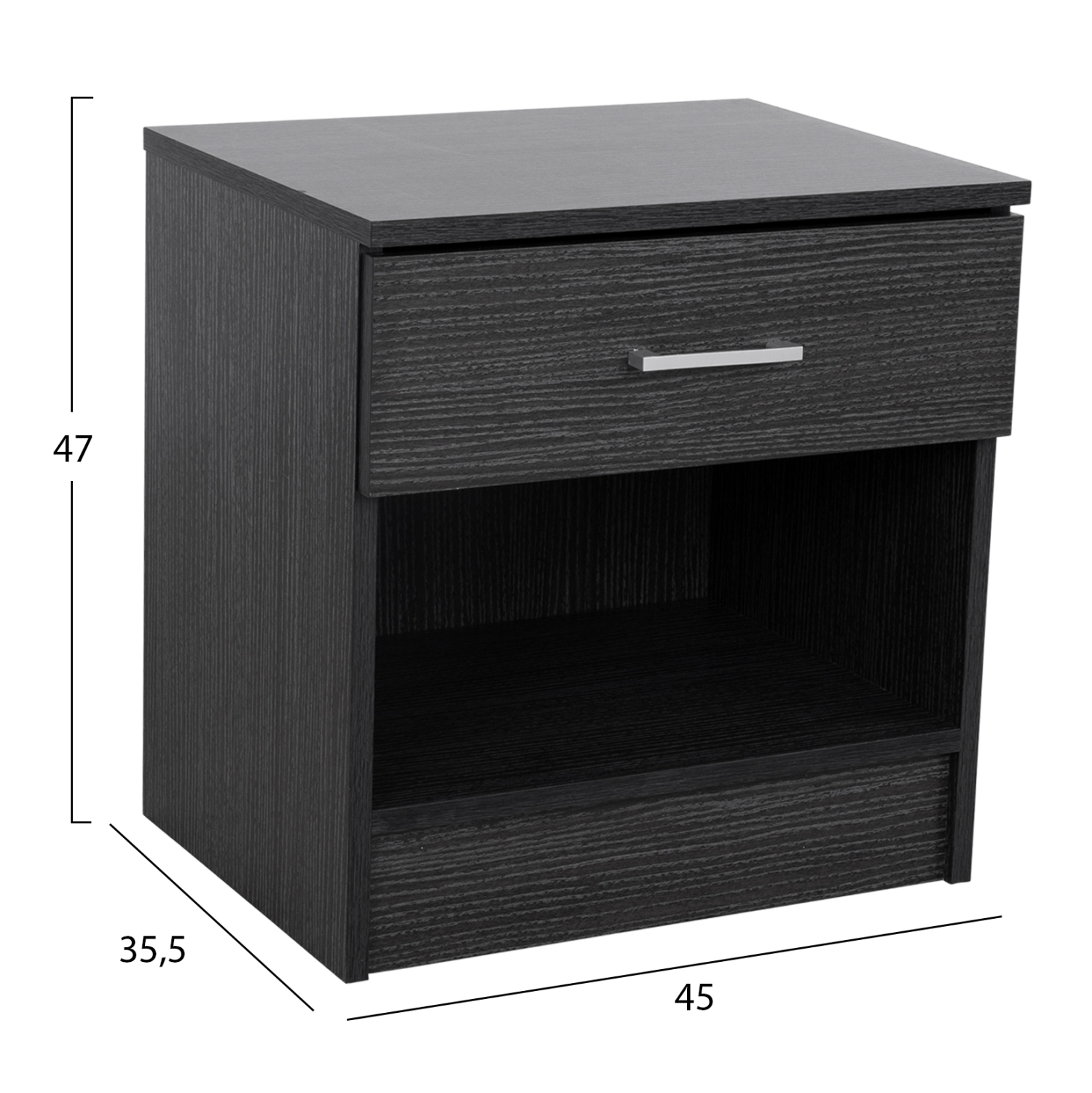 ΚΟΜΟΔΙΝΟ ΜΕ 1 ΣΥΡΤΑΡΙ LANEY ZEBRANO 45x35,5x47Υ εκ. 2