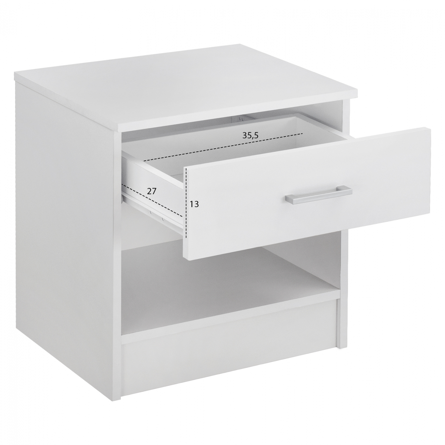 ΚΟΜΟΔΙΝΟ ΜΕ 1 ΣΥΡΤΑΡΙ LANEY ΛΕΥΚΟ 45x35,5x47 εκ. 3